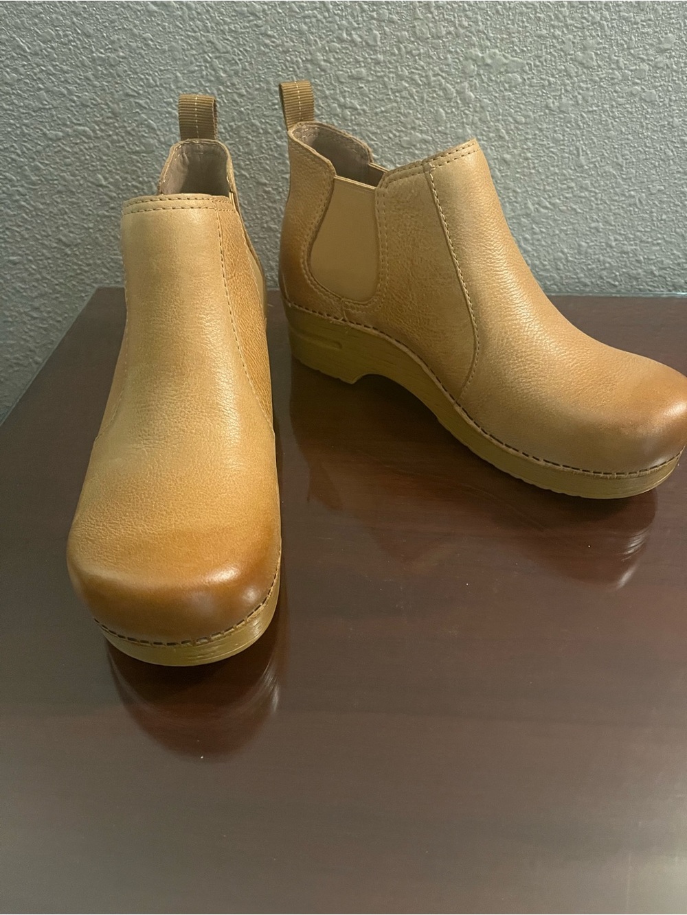 Dansko Tan Frankie Distressed Ankle Booties - Honey